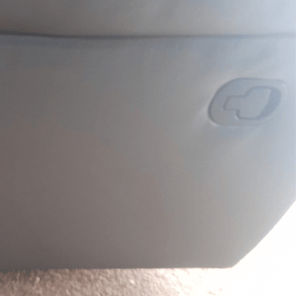 grey leather outlet sofa with marks