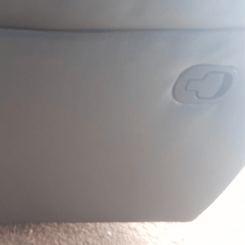 grey leather outlet sofa with marks