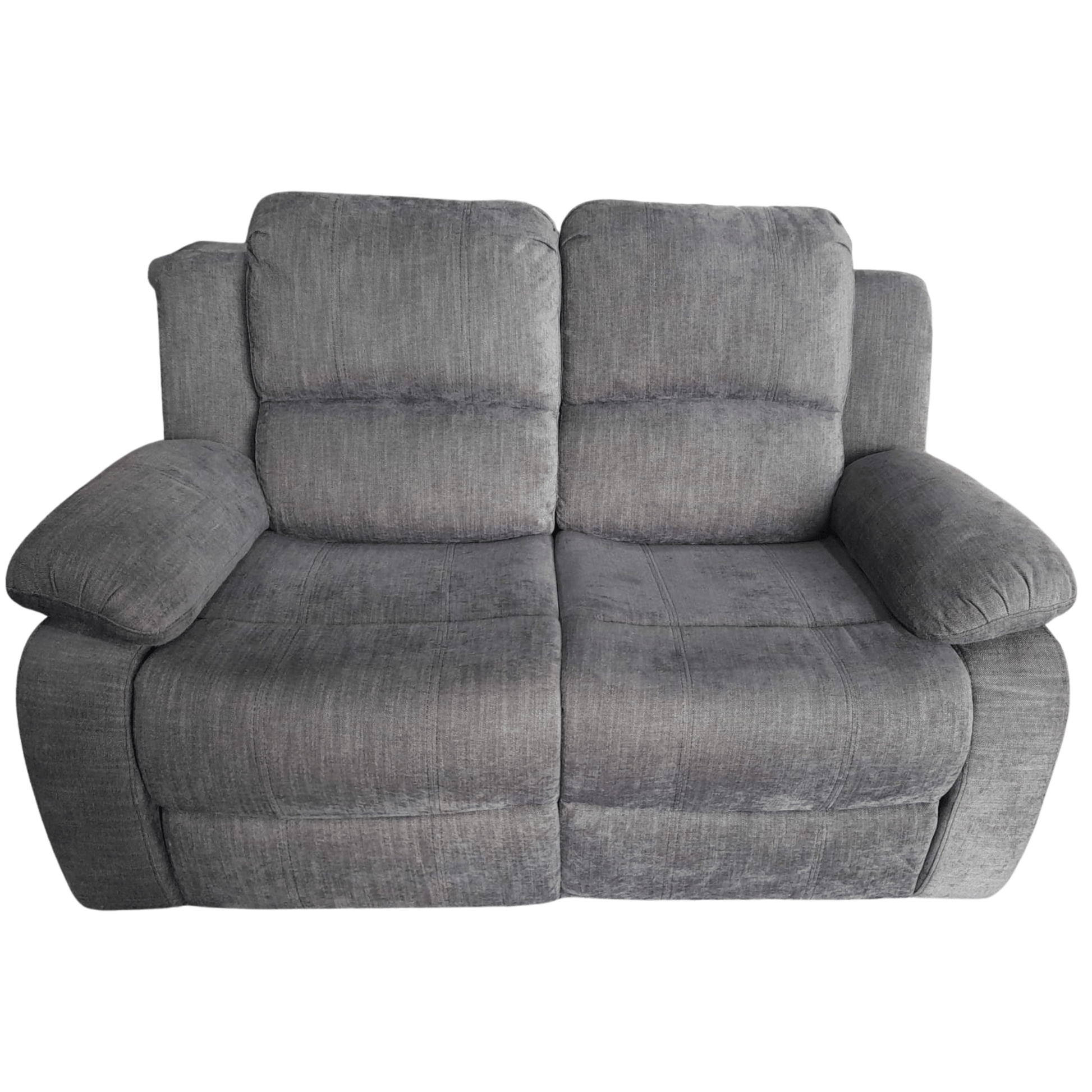 Gray fabric sofa on a white background