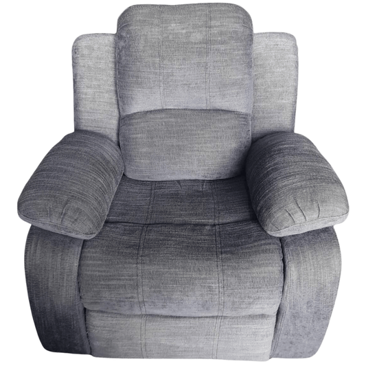 Gray recliner chair on a white background