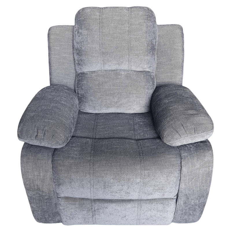 Gray recliner chair on a white background