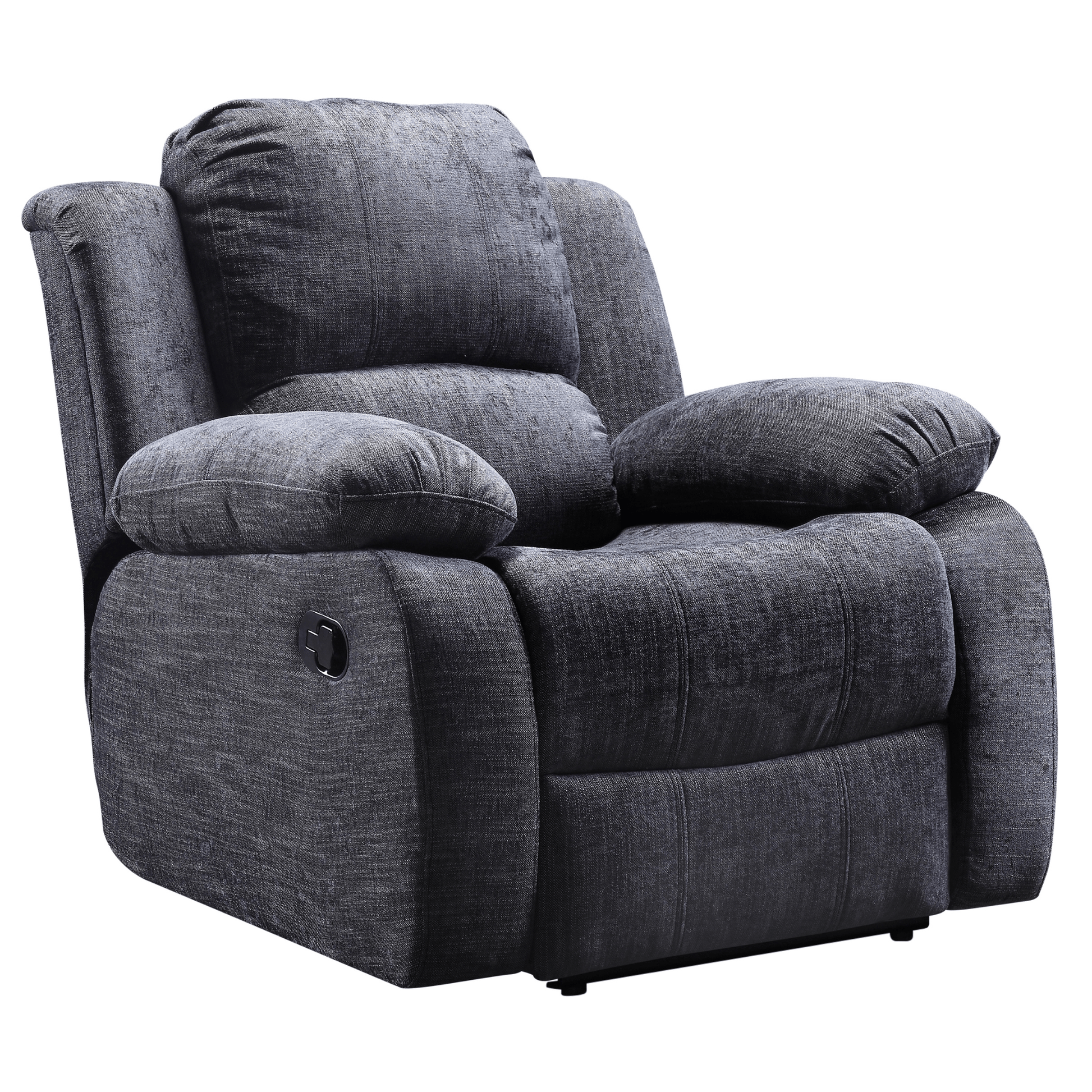 Gray recliner chair on a white background