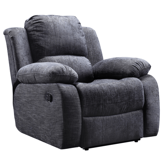 Gray recliner chair on a white background