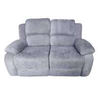 Gray fabric reclining sofa on a white background