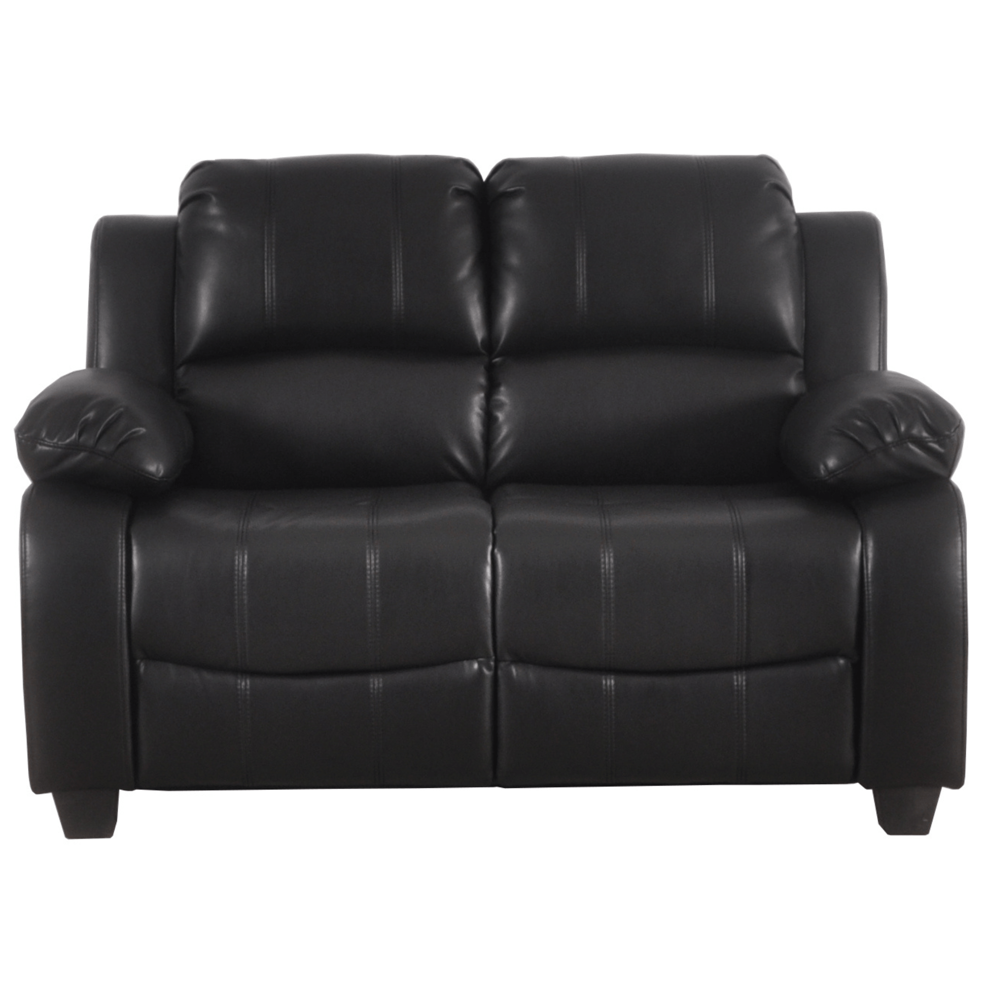 Outlet Valerie Black Leather 2 Seater Sofa - Furniture Instore