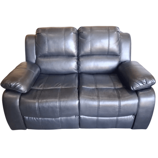 Outlet Valerie Black Leather 2 Seater Sofa - Furniture Instore