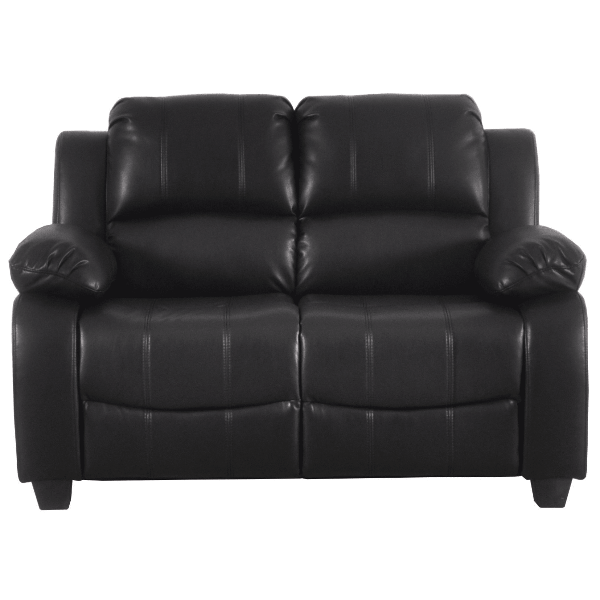 Outlet Valerie Black Leather 2 Seater Sofa - Furniture Instore