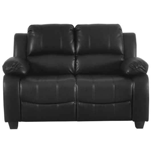 Outlet Valerie Black Leather 2 Seater Sofa - Furniture Instore