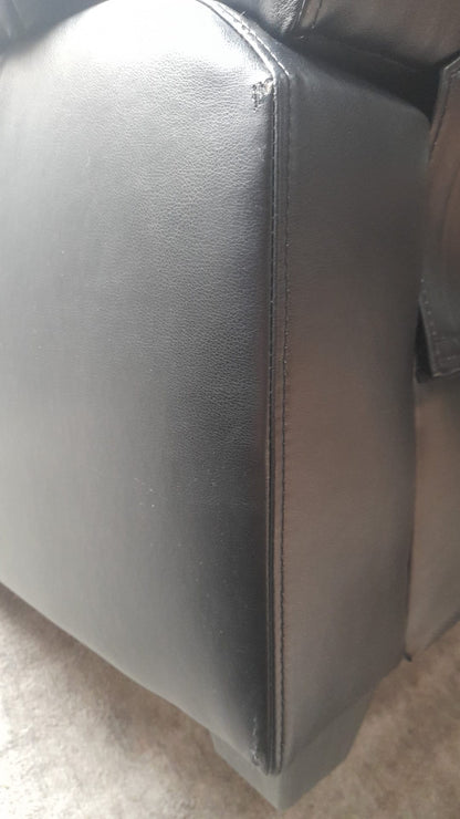 Outlet Valerie Black Leather 3 Seater Sofa - Furniture Instore