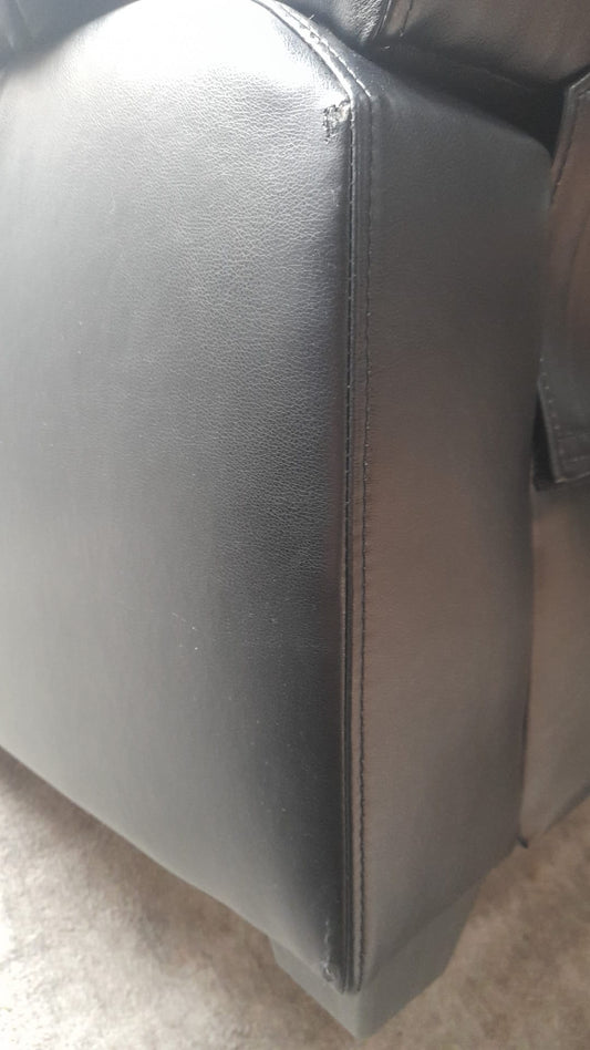 Outlet Valerie Black Leather 3 Seater Sofa - Furniture Instore