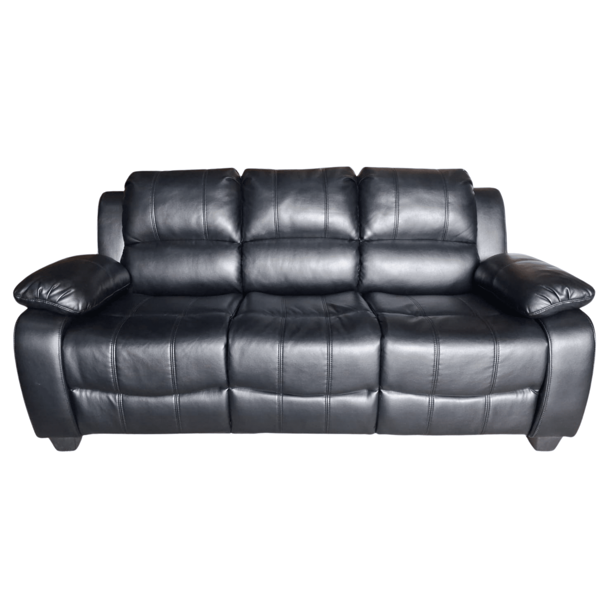 Outlet Valerie Black Leather 3 Seater Sofa - Furniture Instore