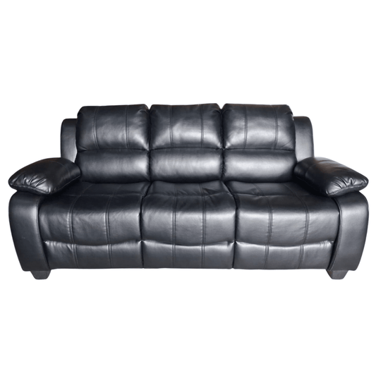 Outlet Valerie Black Leather 3 Seater Sofa - Furniture Instore