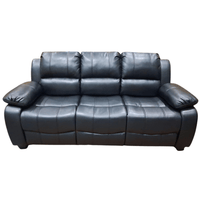 outlet black leather sofa on a white background 
