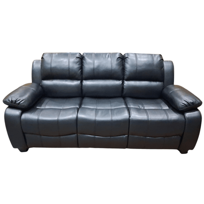 outlet black leather sofa on a white background 
