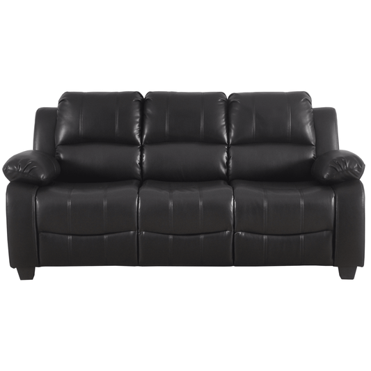 Outlet Valerie Black Leather 3 Seater Sofa - Furniture Instore