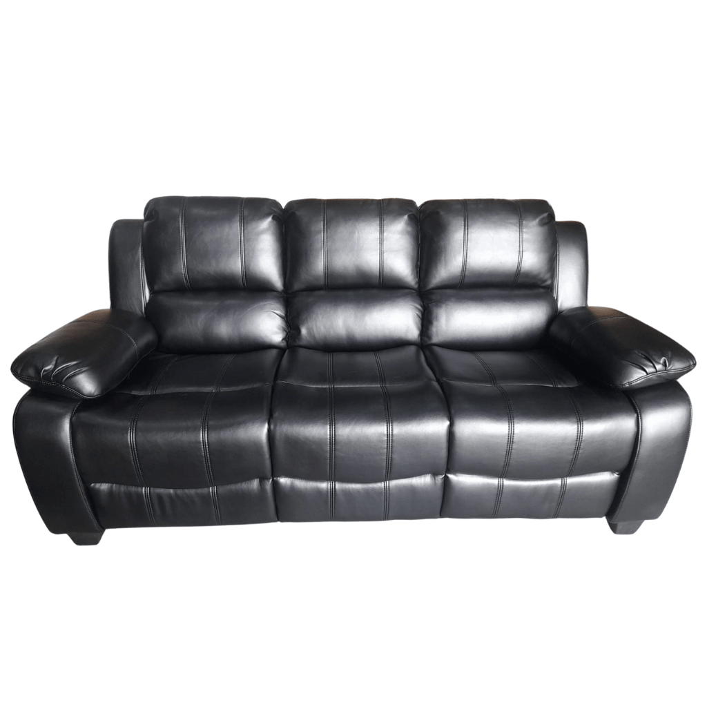 Outlet Valerie Black Leather 3 Seater Sofa - Furniture Instore