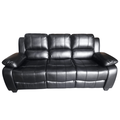Outlet Valerie Black Leather 3 Seater Sofa - Furniture Instore