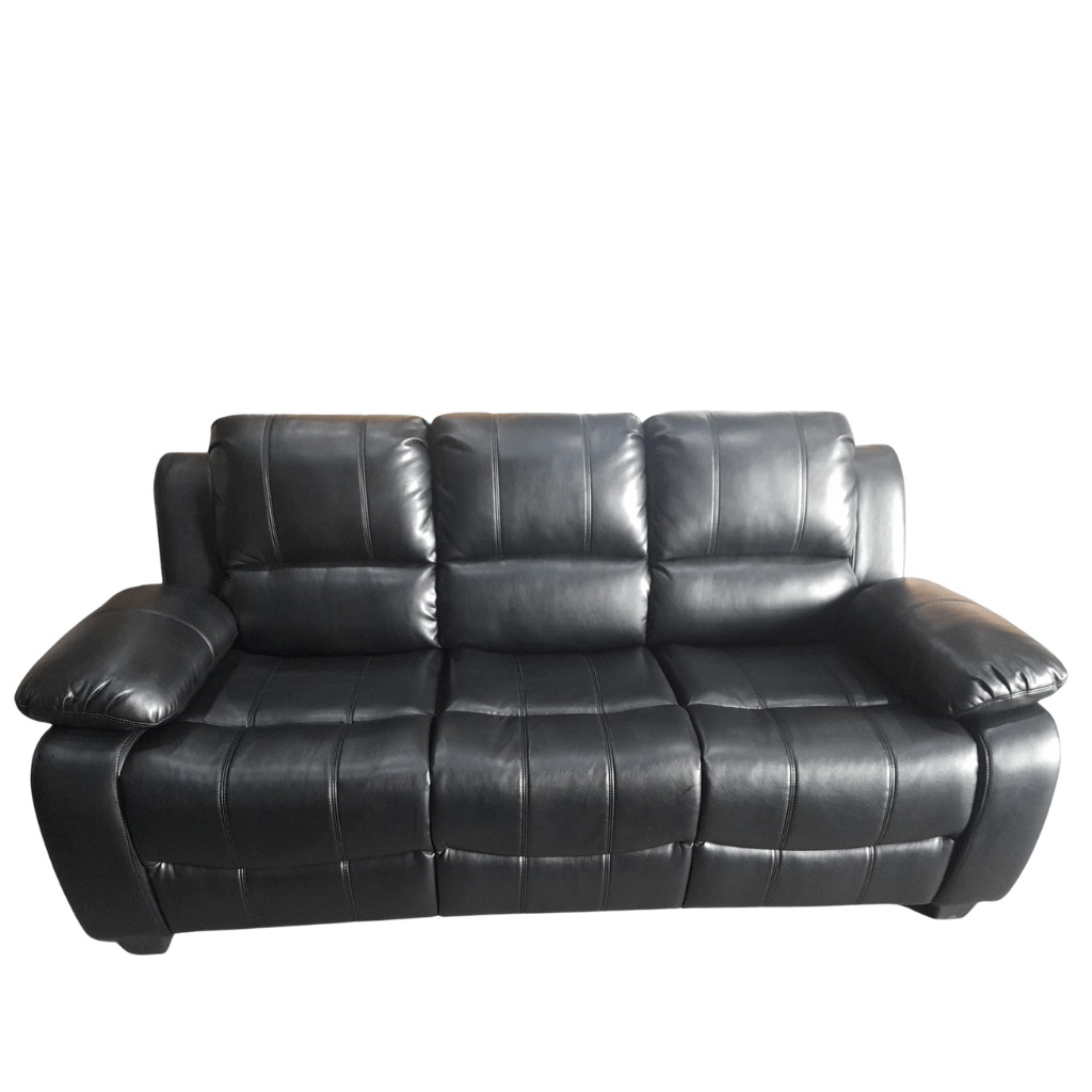 Outlet Valerie Black Leather 3 Seater Sofa - Furniture Instore