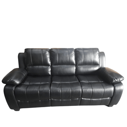Outlet Valerie Black Leather 3 Seater Sofa - Furniture Instore