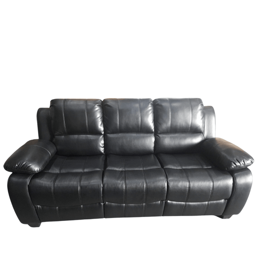 Outlet Valerie Black Leather 3 Seater Sofa - Furniture Instore