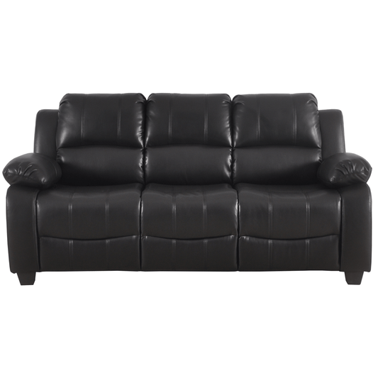 black leather sofa on a white background