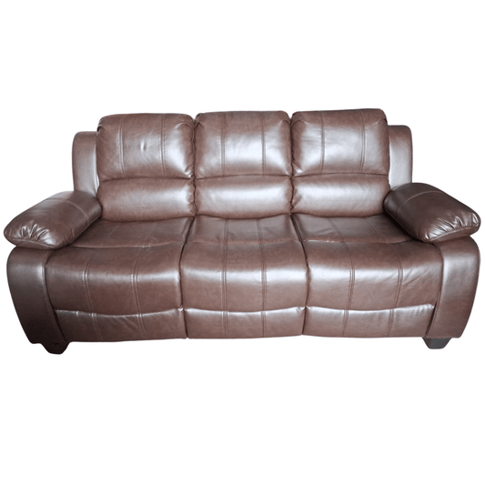 Outlet Valerie Brown Leather 3 Seater Sofa - Furniture Instore