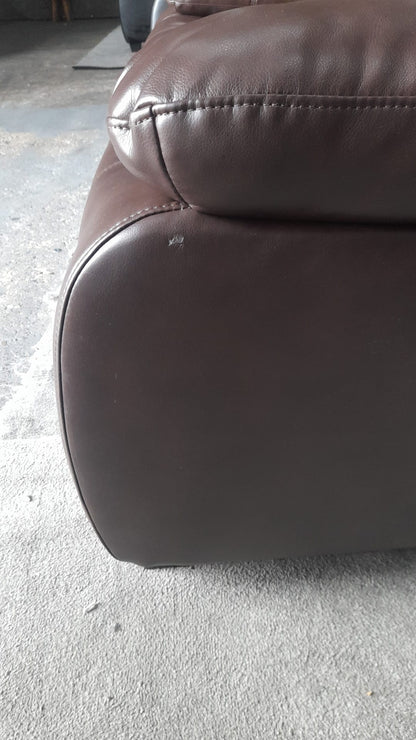 Outlet Valerie Brown Leather 3 Seater Sofa - Furniture Instore