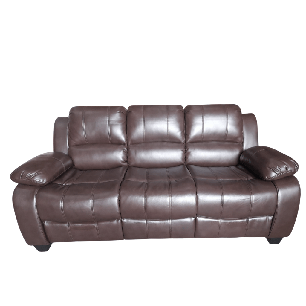 Outlet Valerie Brown Leather 3 Seater Sofa - Furniture Instore
