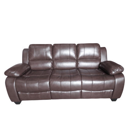 Outlet Valerie Brown Leather 3 Seater Sofa - Furniture Instore