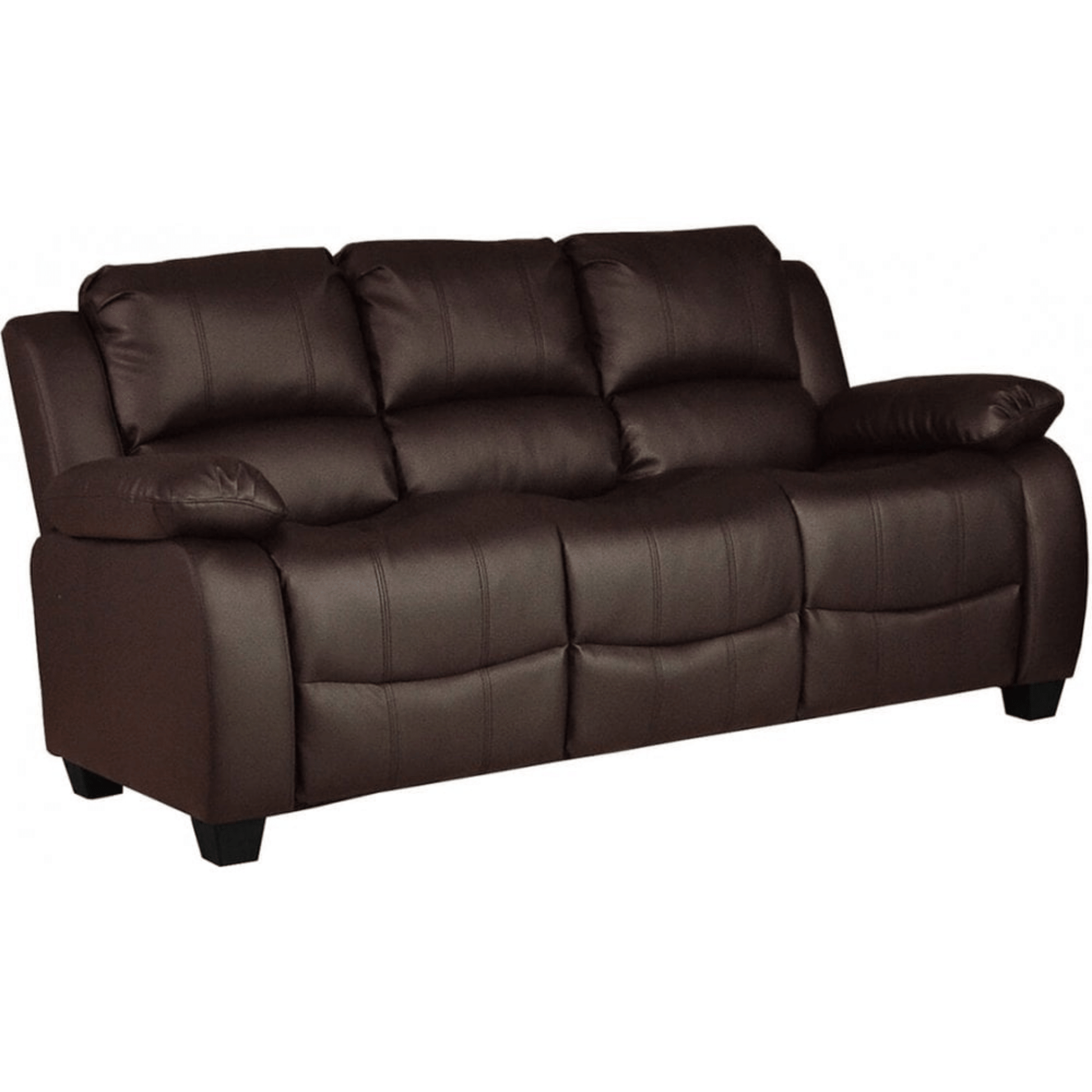 Outlet Valerie Brown Leather 3 Seater Sofa - Furniture Instore