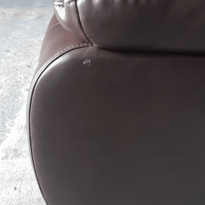 Outlet Valerie Brown Leather 3 Seater Sofa - Furniture Instore