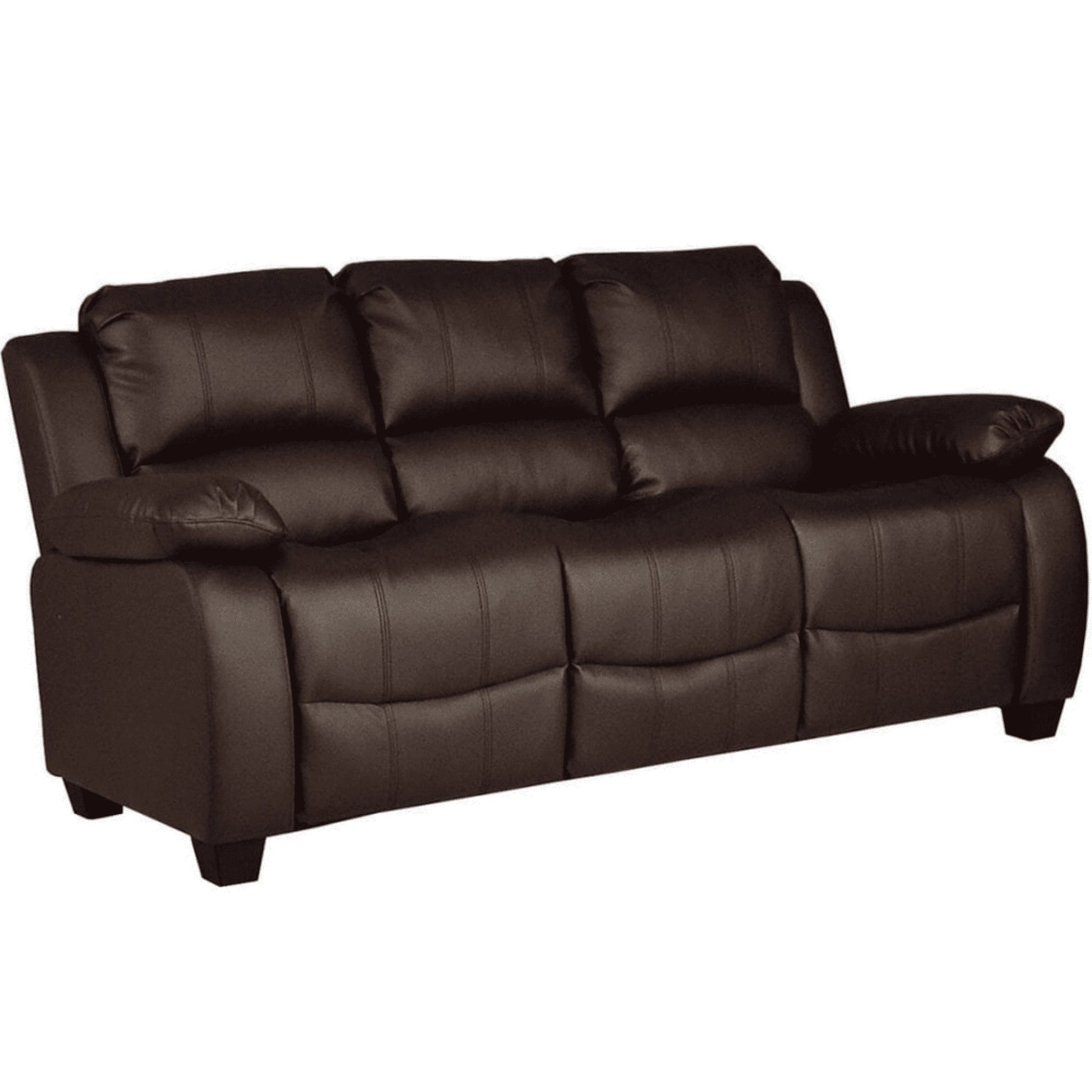 Outlet Valerie Brown Leather 3 Seater Sofa - Furniture Instore