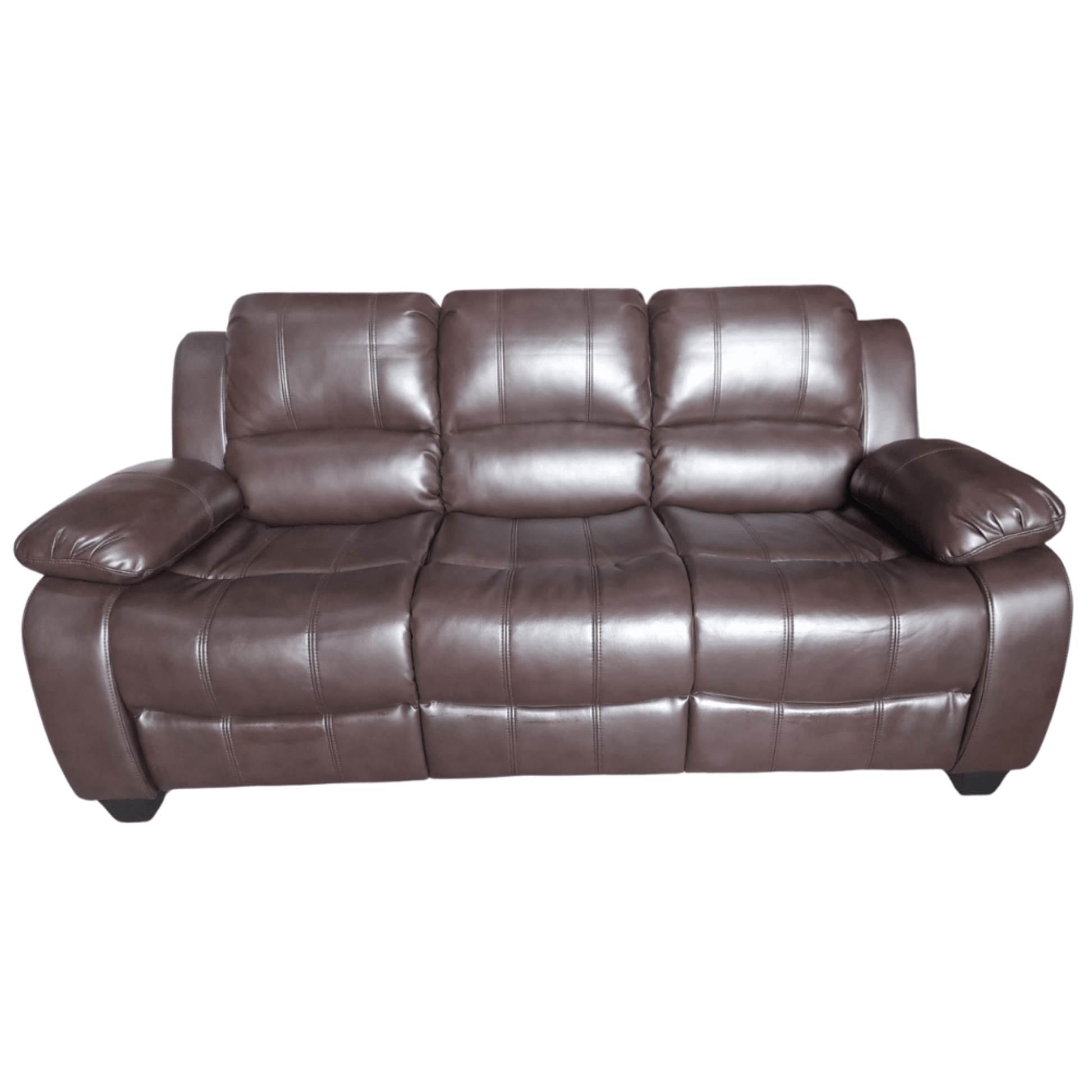 Outlet Valerie Brown Leather 3 Seater Sofa - Furniture Instore