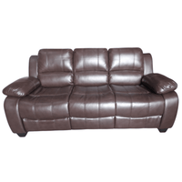 Outlet Valerie Brown Leather 3 Seater Sofa - Furniture Instore