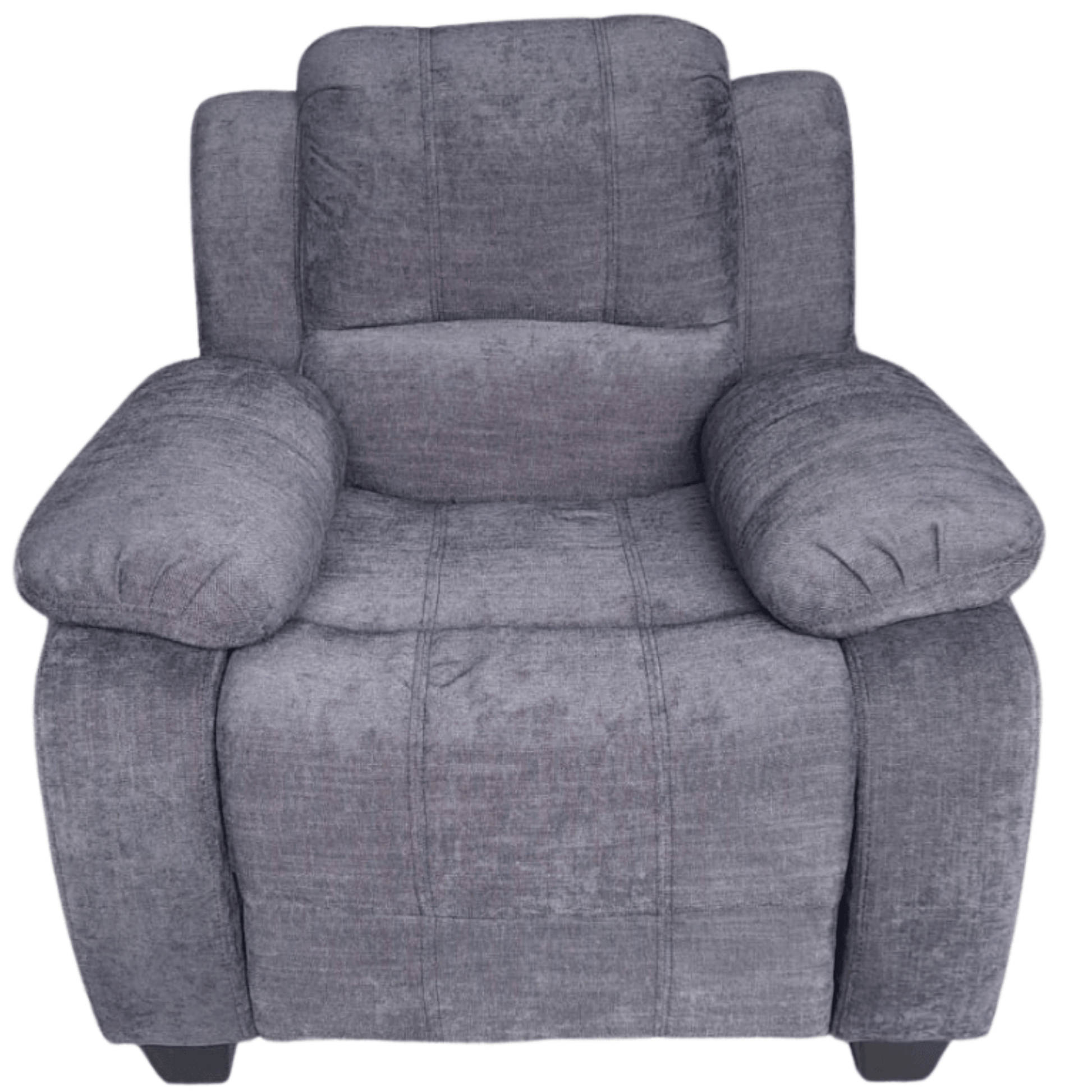 Gray recliner chair on a white background