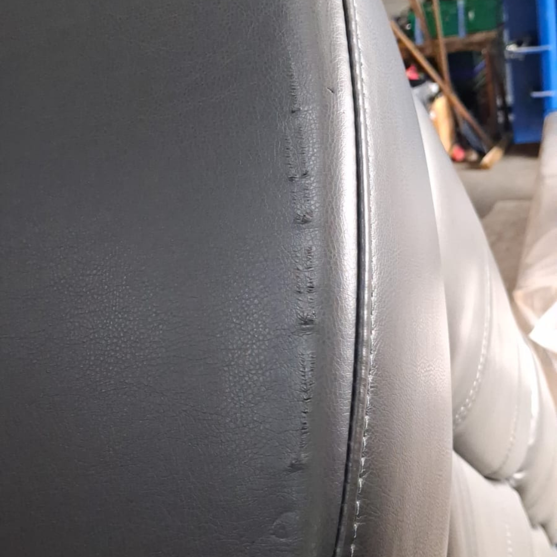 Outlet Valerie Grey Leather 3 Seater Sofa - Furniture Instore