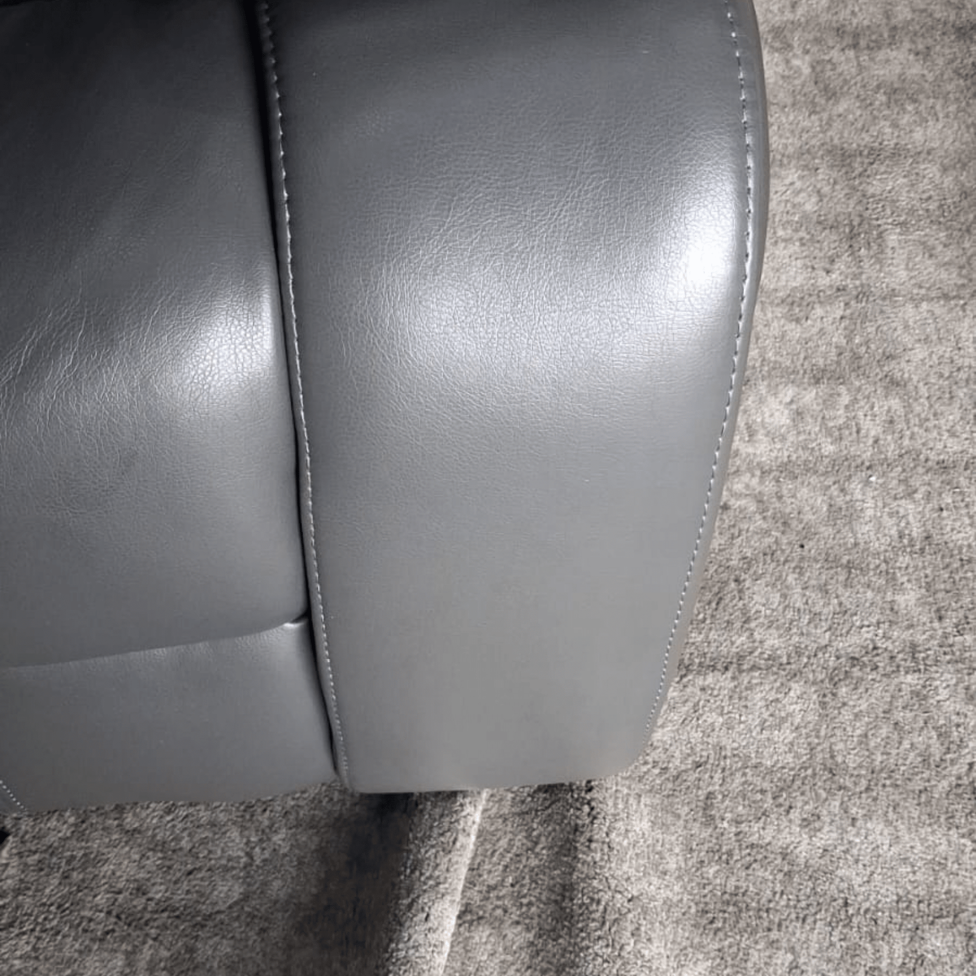 Outlet Valerie Grey Leather 3 Seater Sofa - Furniture Instore