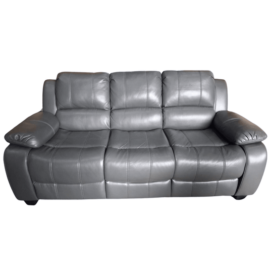 Outlet Valerie Grey Leather 3 Seater Sofa - Furniture Instore
