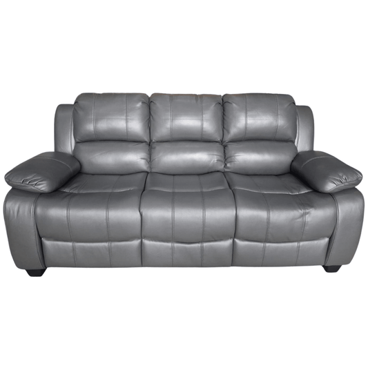Outlet Valerie Grey Leather 3 Seater Sofa - Furniture Instore