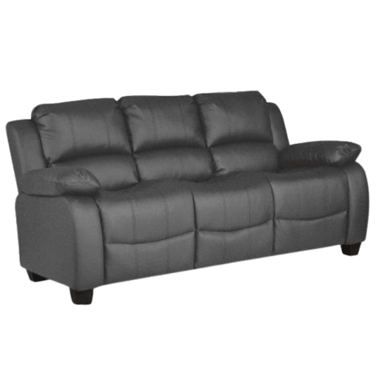 Outlet Valerie Grey Leather 3 Seater Sofa - Furniture Instore