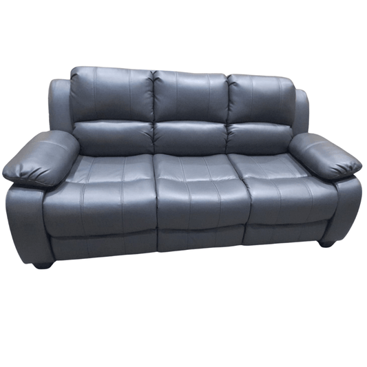 Gray leather sofa on a white background