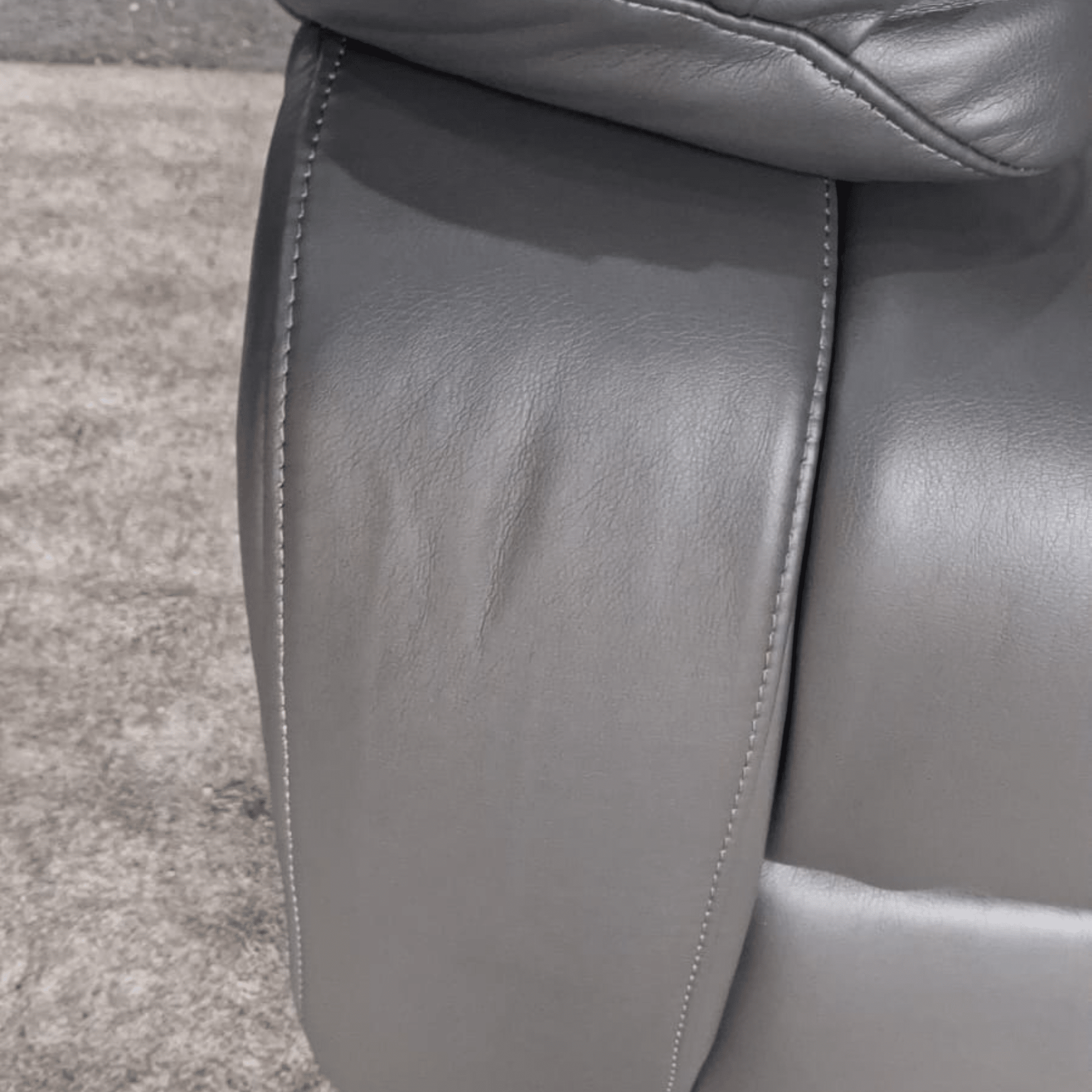 Outlet Valerie Grey Leather 3 Seater Sofa - Furniture Instore