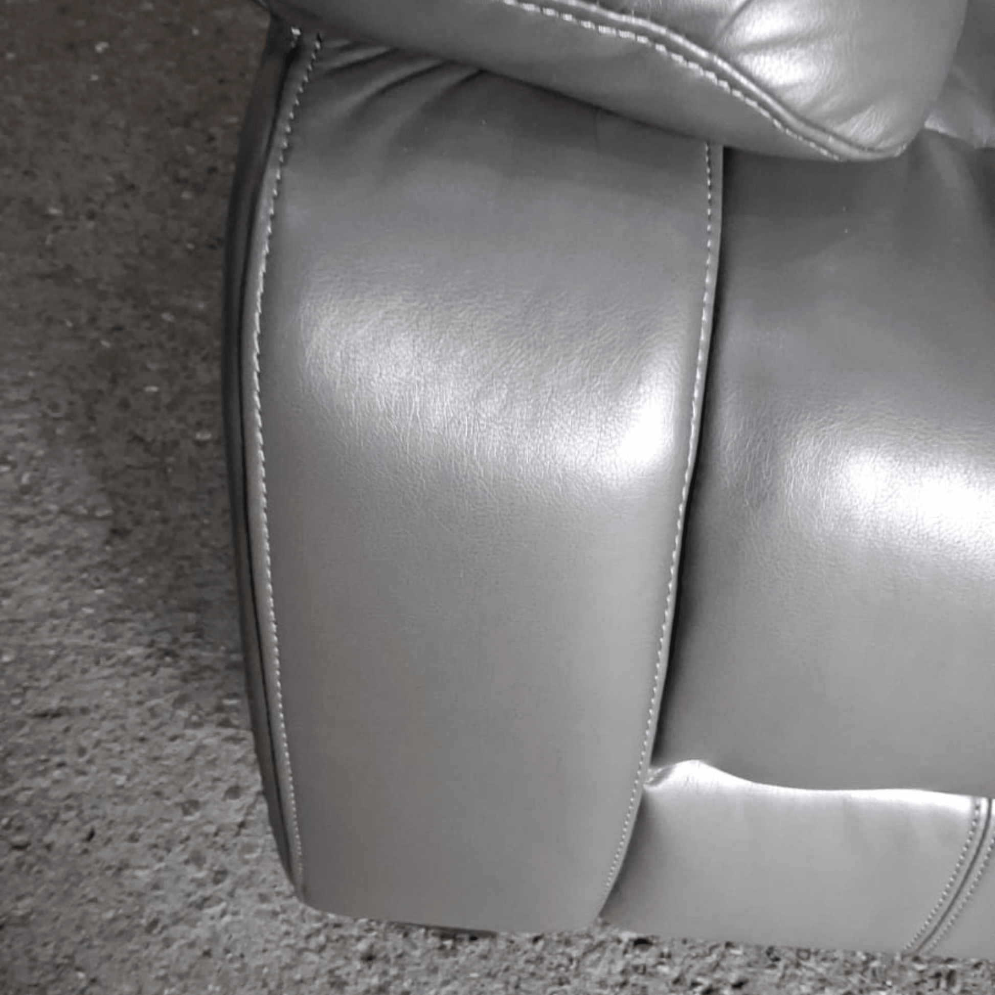 Outlet Valerie Grey Leather 3 Seater Sofa - Furniture Instore
