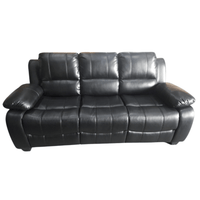 Outlet Valerie Premium Black Leather 3 Seater Sofa - Furniture Instore