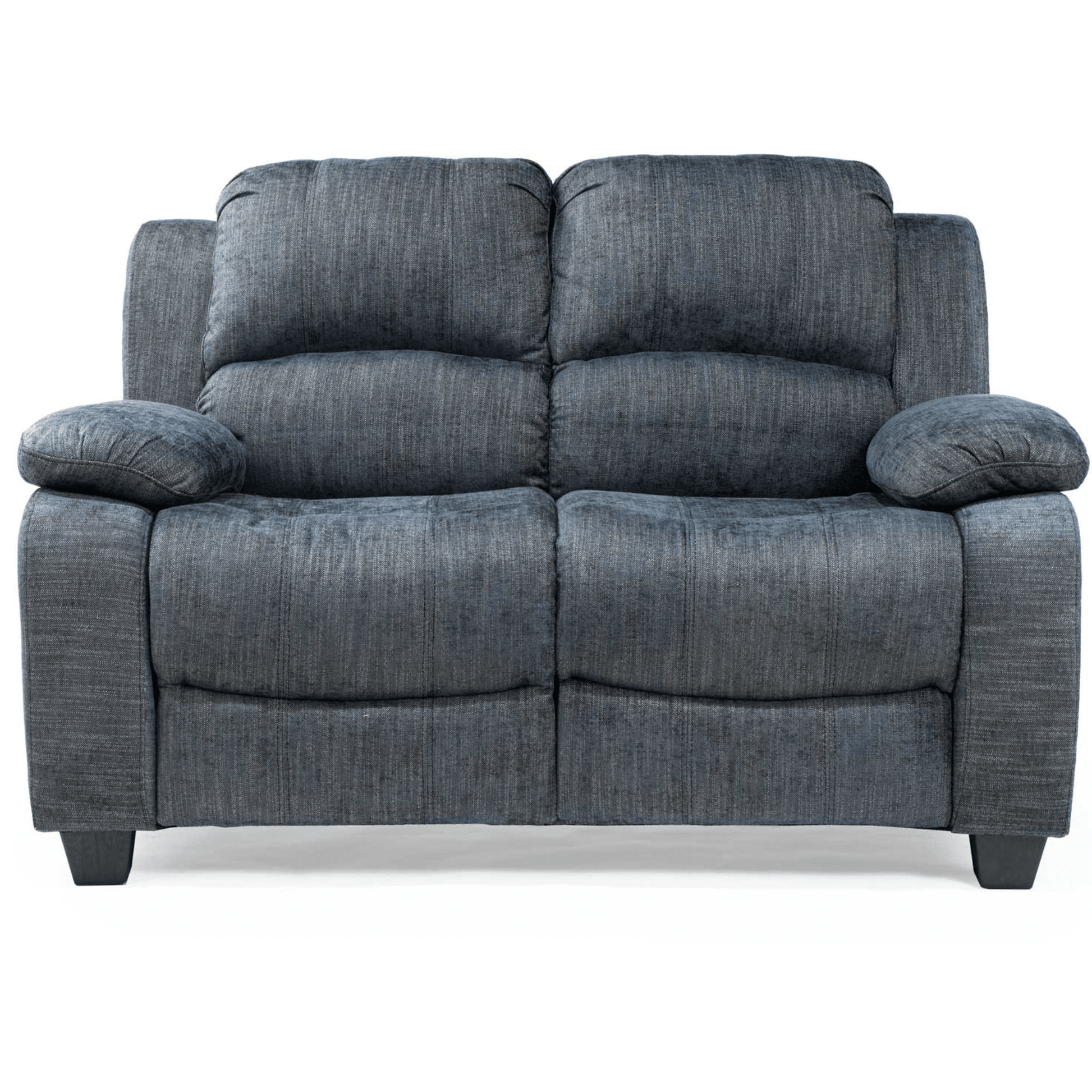 Blue reclining sofa on a white background
