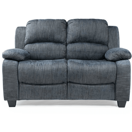 Blue reclining sofa on a white background
