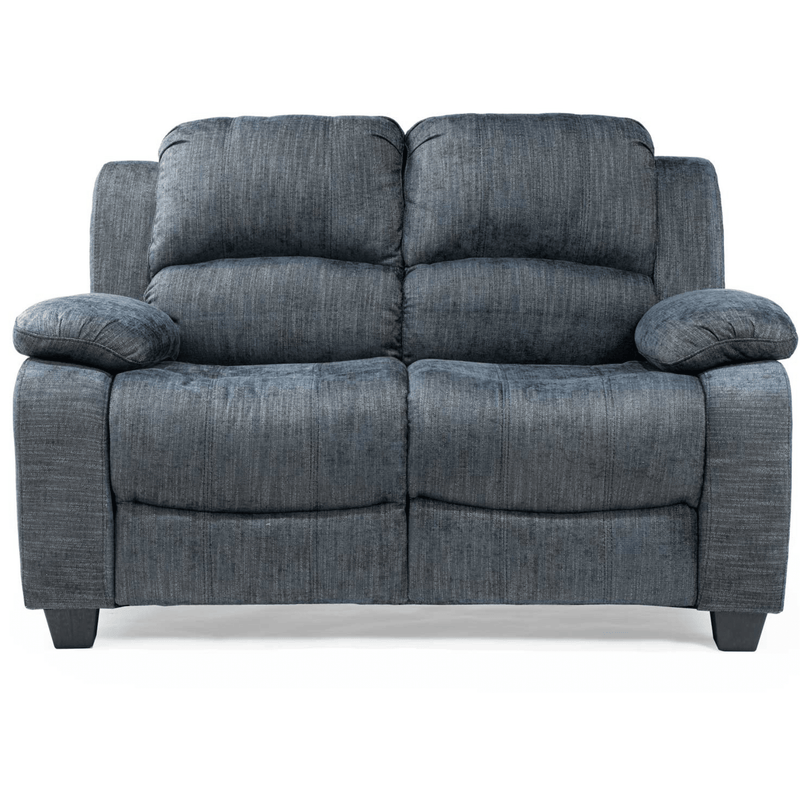 Blue reclining sofa on a white background