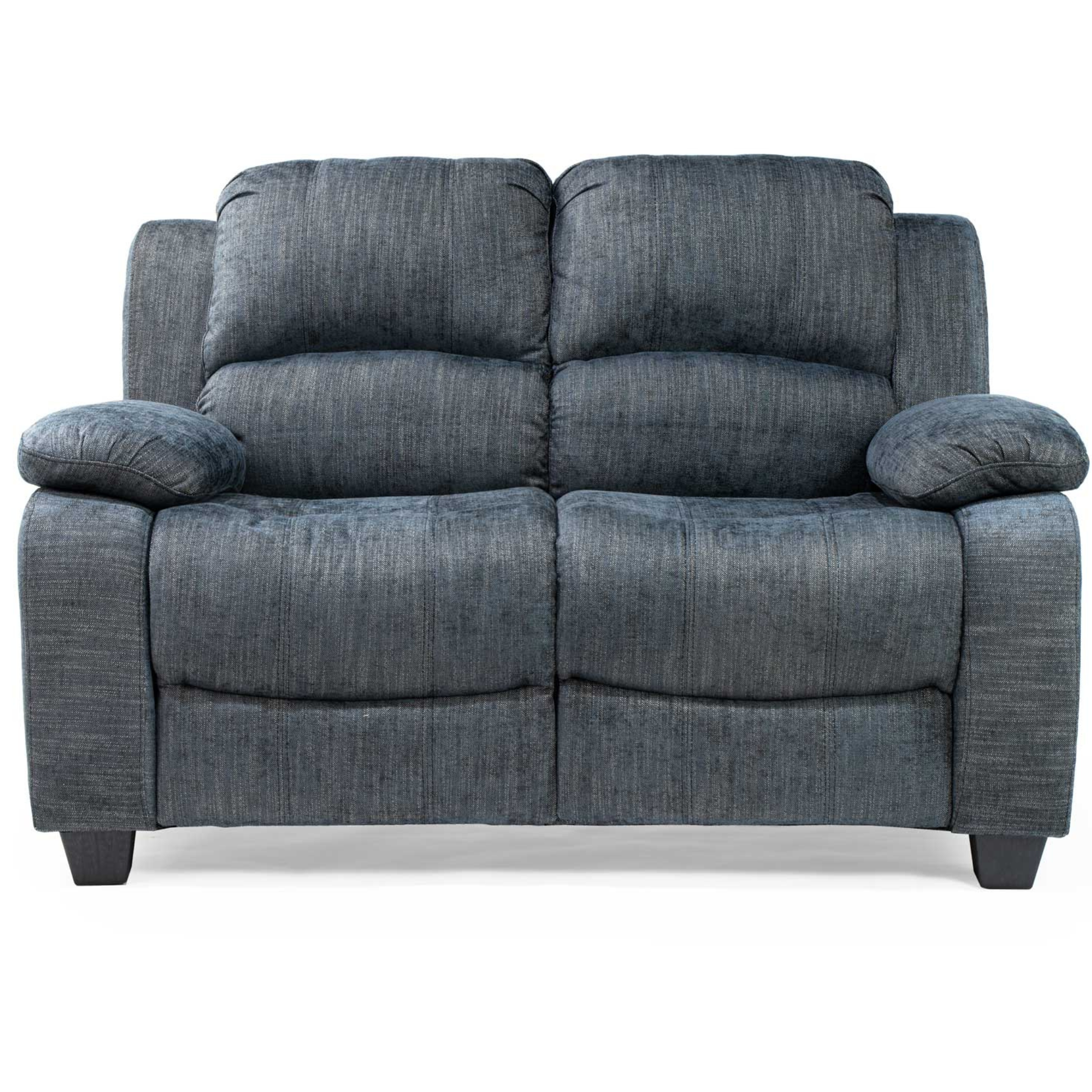 Blue reclining sofa on a white background