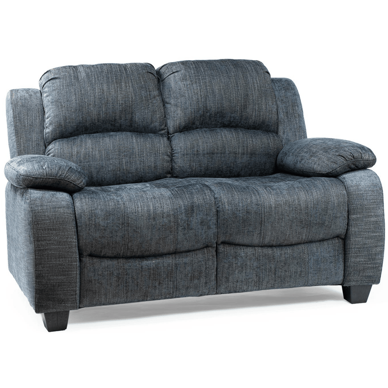 Blue fabric sofa on a white background