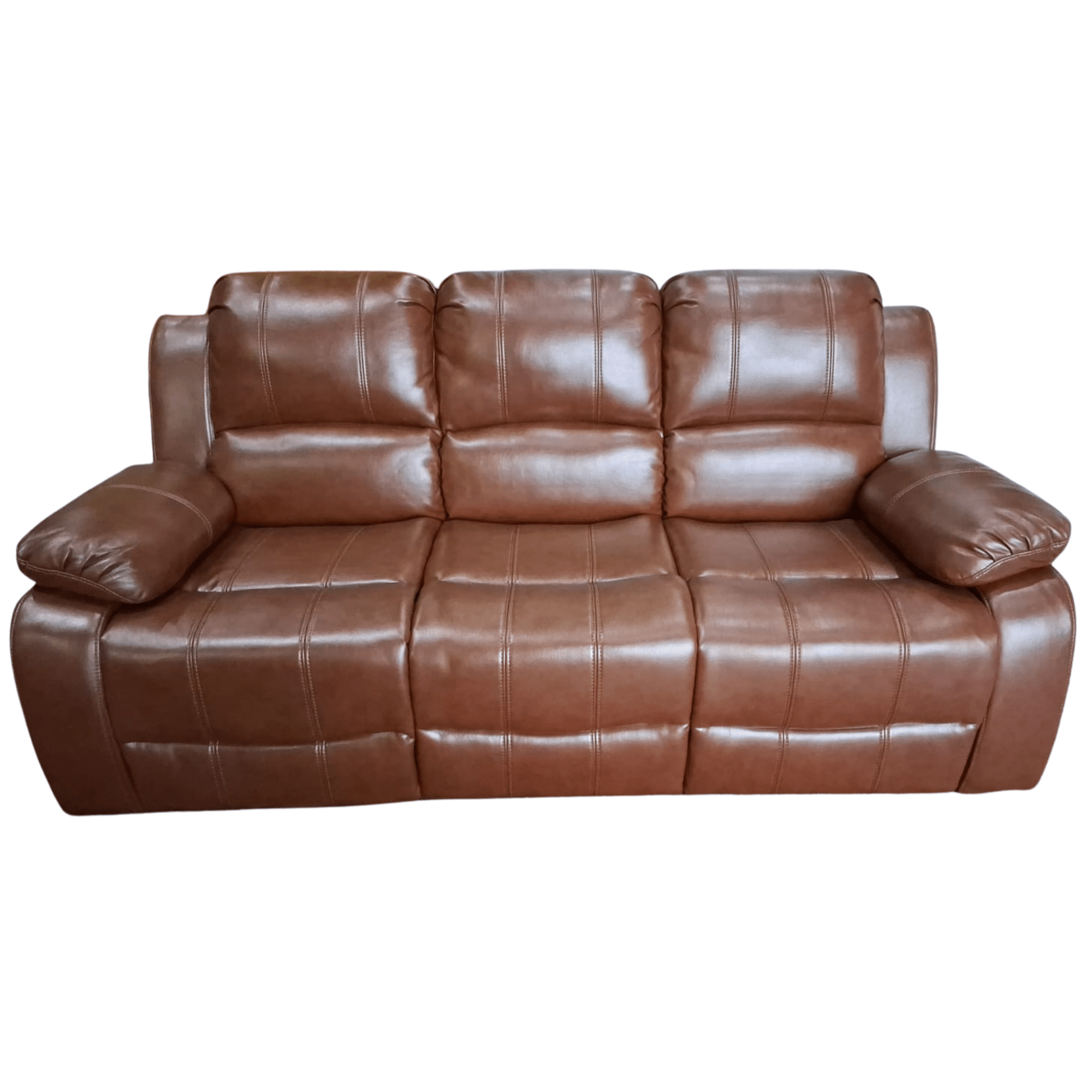 Outlet Valerie Tan Leather 3 Seater Sofa - Furniture Instore